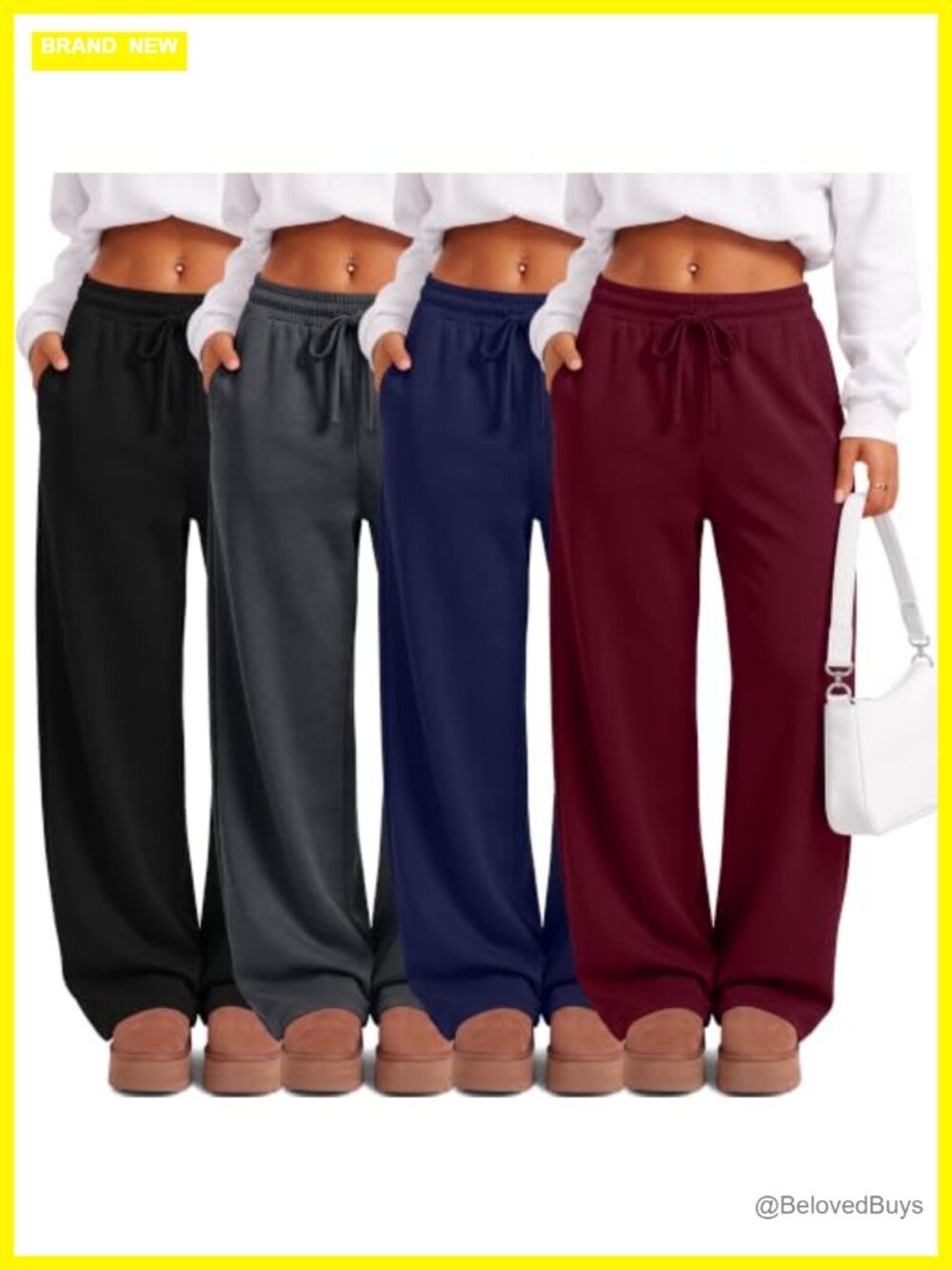 4 Pack Women Lounge Pants Lightweight Wide Leg Yoga Sweatpants